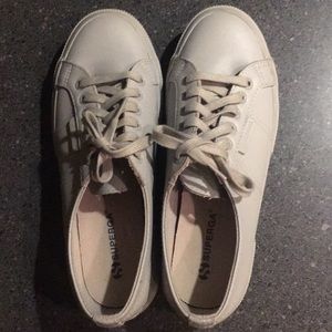 Grey, Leather Superga Sneakers